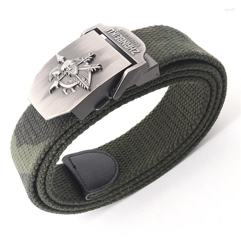 

Belts Nylon Belt Style Canvas Alloy Button Men's Casual Military Wearproof Combat Tactical Wholesale, White