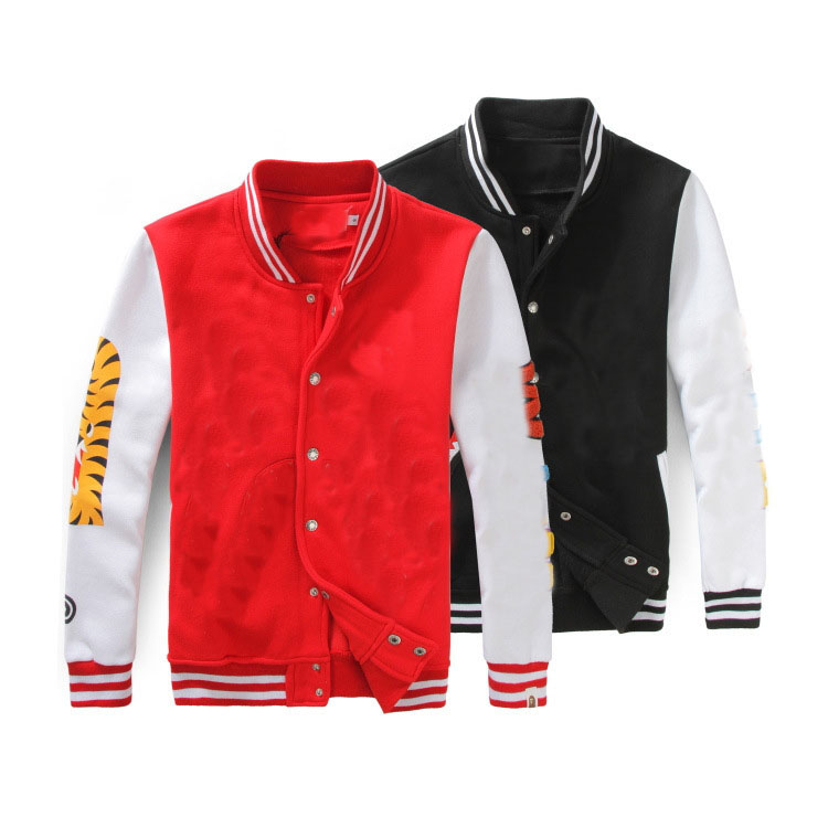 

Men's jacket coat fashion street baseball clothes women's sports coat Spring and autumn high article patchwork color baseball clothes embroidered couple's style coat