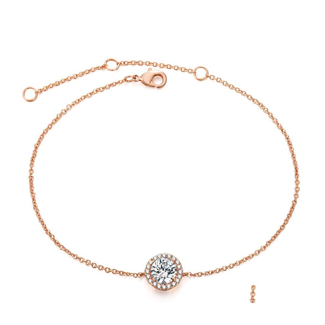 

car dvr Charm Bracelets 10Pc/Set Fashion Round 18K Rose Gold Plated Link Bracelet Adjusted Gifts For Men Women Daily Jewelry Drop Delivery Dh5In