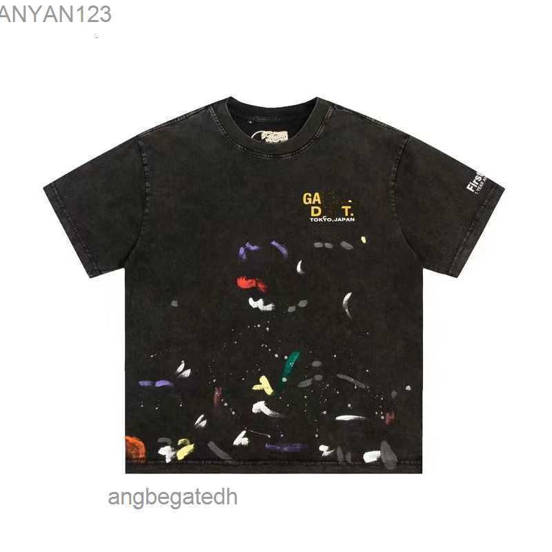 

T-shirts Designer Men's Galleryes Shirt Angel Brand Net Red Retro Galerys Hoodie Depts Men and Women Short-sleeved Galilee Printedidl3, Black