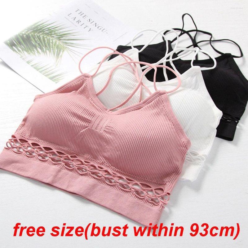 

Bras Ladies Sports Bra Gym Fitness Workout Crop Tops Tank Vest Padded Detach, White