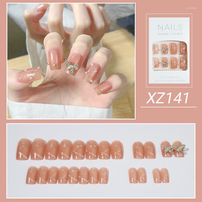 

False Nails Wearable Nail Enhancement Zircon Butterfly Wear High-grade Finished DIY Jewelry, White