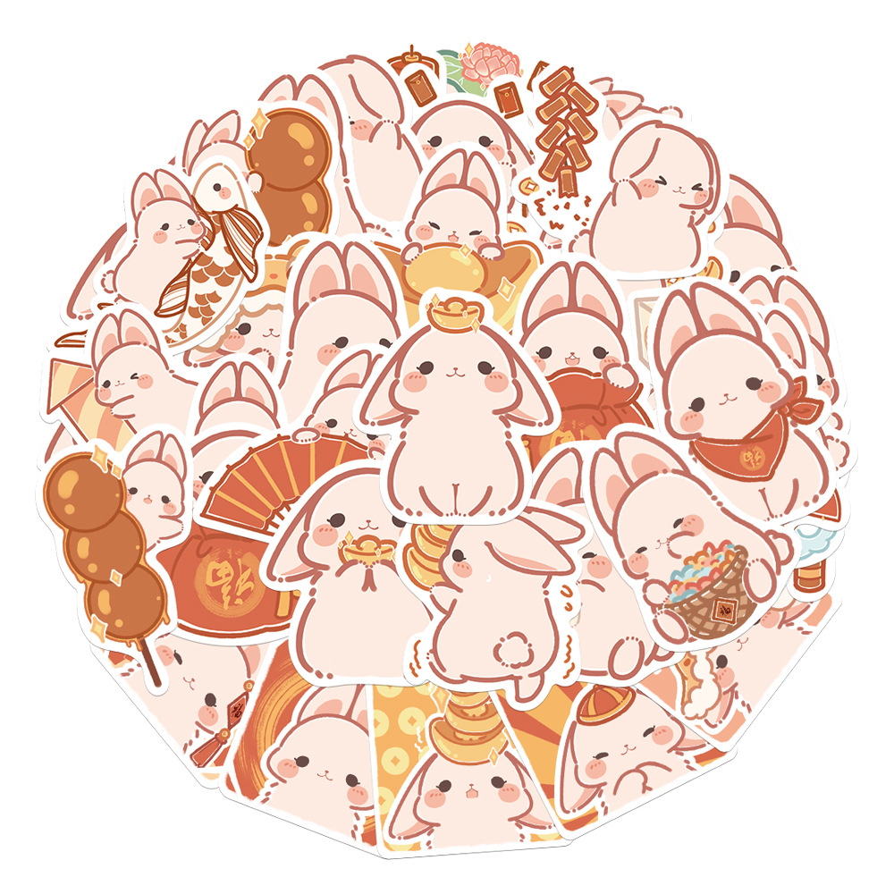 

40PCS Rabbit Graffiti Stickers For Skateboard Car Laptop Fridge Helmet Stickers Ipad Bicycle Bike Motorcycle PS4 Notebook Guitar DIY Pvc Decals, Multi colors