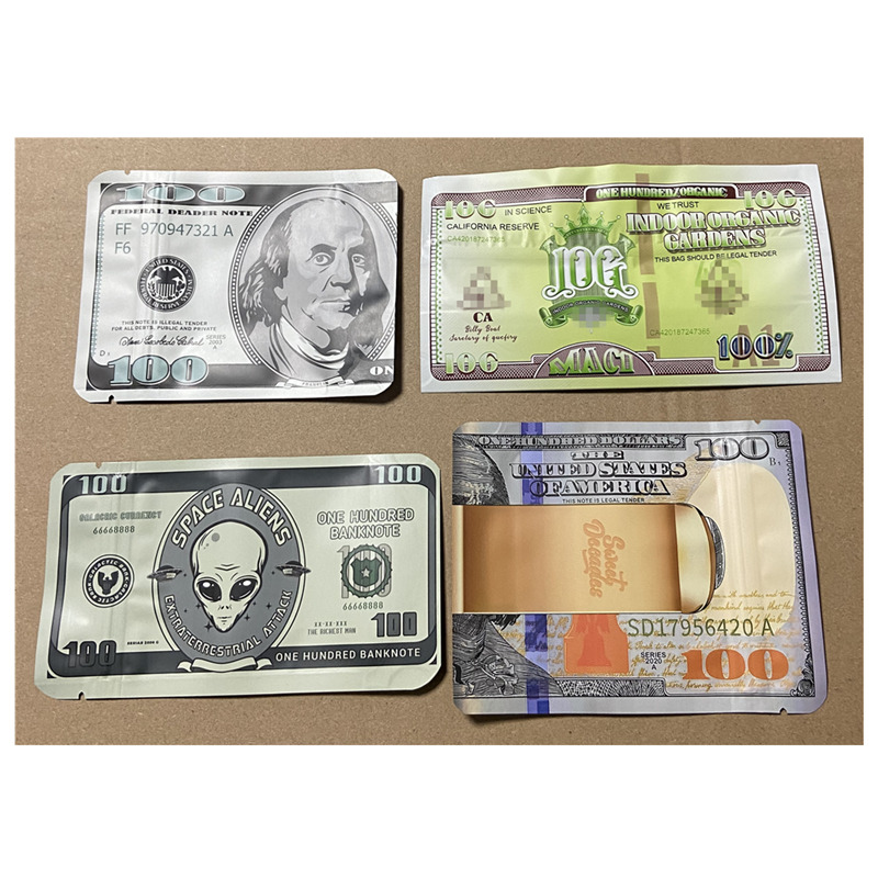

dollars 100 california packing bags money sweet decades one hundred banknote space aliens packaging bags empty