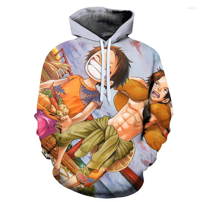 

Men's Hoodies Fashion 3D Pirate King Anime Hoodie Pullovers Women Hooded Hip Hop Long Sleeve Print Boys Sweatshirt, Wd4511