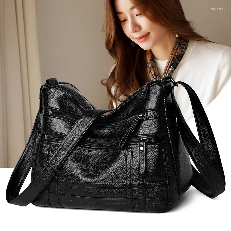 

Evening Bags Sheepskin Grain Diagonal Cross Bag Youth Fashion Casual Version Ladies Large Capacity Shoulder Solid Color Women Messenger, Black