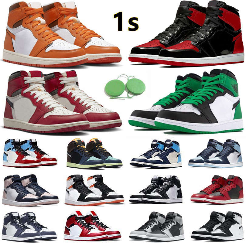 

2023 1 1s Mens Basketball Shoes Lucky Green Bred Patent StarFish Lost Found True Blue UNC White Cement Dark Mocha Shadow Men Women Trainers Sports Platform Shoe, Color#22