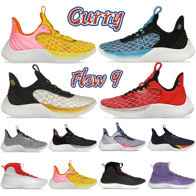 

New mens basketball shoes Curry Flow 9 4 Flotro Sneaker We Believe Sesame Street Big Bird Elmo The Count Warp the Game Day Close It Out men designer sneakers trainers, 01 close it out