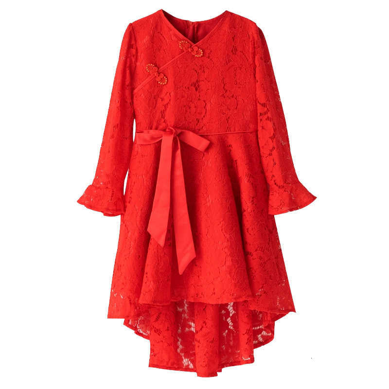 

Girls' Lace 1ess 1 Summer New Chil1en's Online Red Fashionable Princess 1ess Baby Sweet Long 1ess, White vest skirt