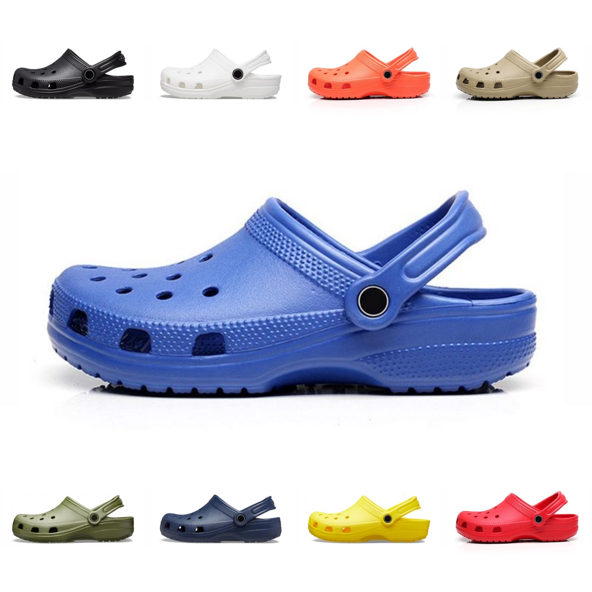 2023 Designer Classic Sandals Croc Clog Buckle slippers croos slides mens triple black white Khaki navy blue Waterproof Shoes Nursing Hospital Wo-image-844788055