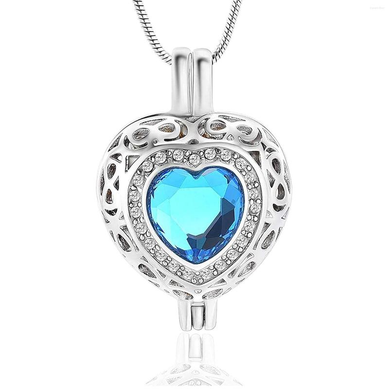 

Pendant Necklaces K001 Always In My Heart Cremation Jewelry For Ashes Crystal Stainless Steel Keepsake Holder Memorial Urn Necklace
