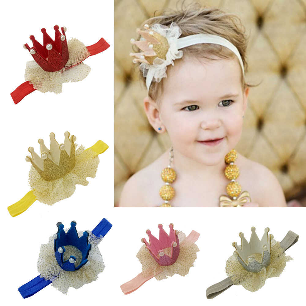 

A157 children's three-dimensional princess crown headband girl's mesh crown Headbands hair band baby hair accessories 6 colors
