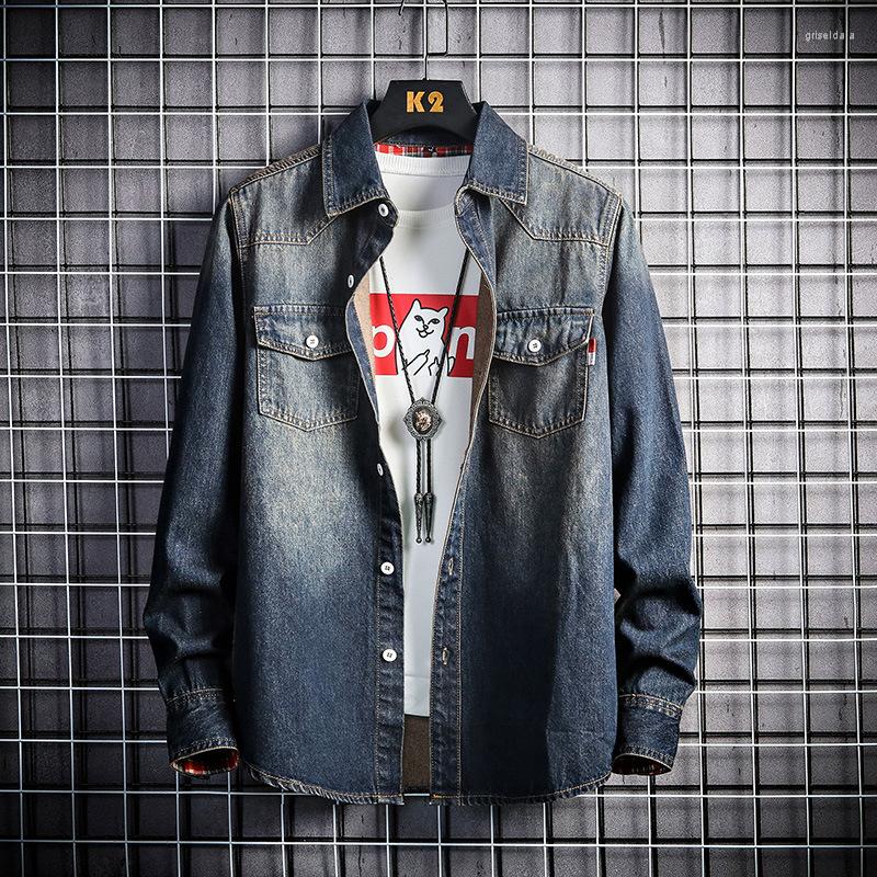 

Men's Jackets Spring And Autumn Men's Denim Long-sleeved Shirt Jacket, Blue