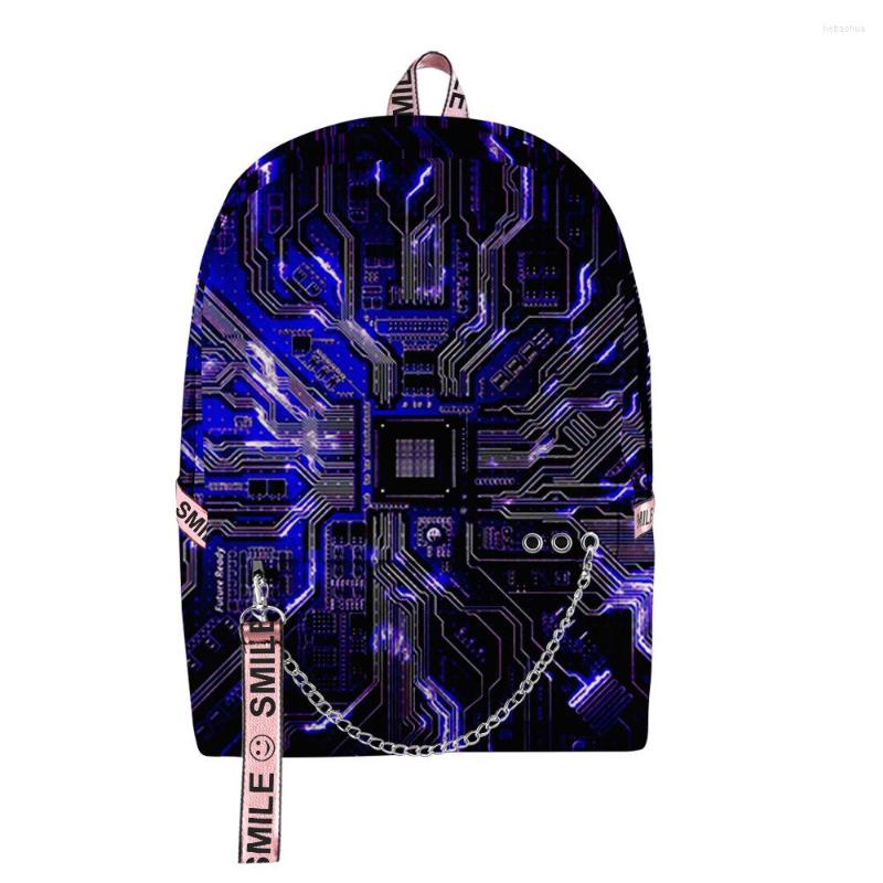 

Backpack School Bags Boys Girls Electronic Chip Travel 3D Printed Oxford Waterproof Notebook Multifunction Shoulder Backpacks