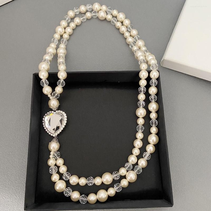 

Pendant Necklaces Super Heavy Industry Love Pearl Necklace Sweater Chain