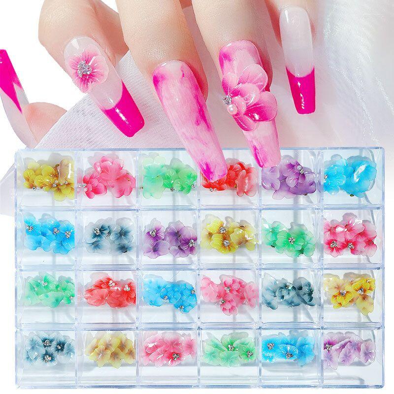 

Nail Art Decorations Charms Retro Acrylic Flowers 3D Alloy Rhinestones In Box Salon Tips Manicure Decoration Jewelry B034GER6