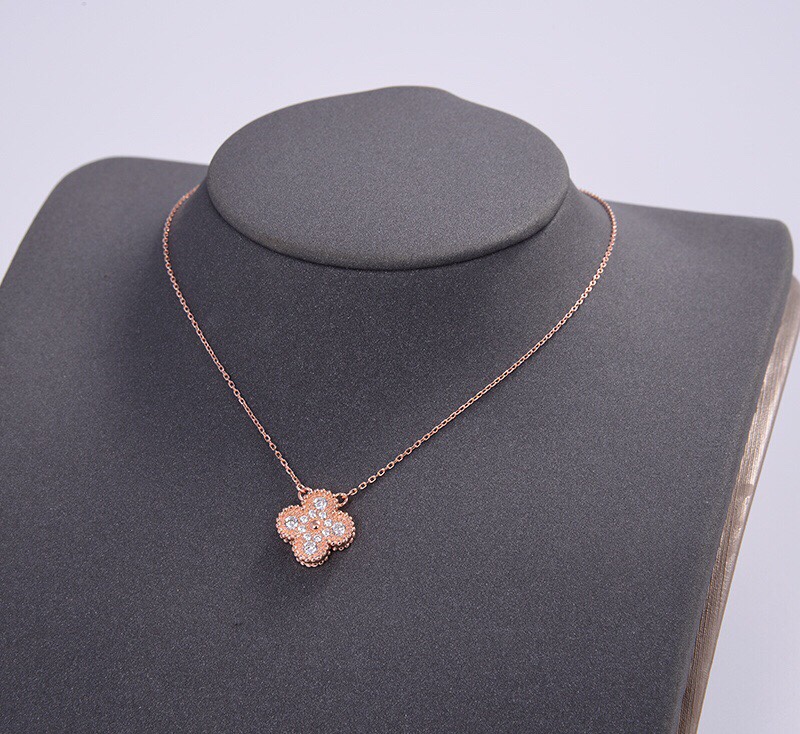 

Four leaf clover classic chain pendant necklace bracelet earrings gold and silver mother of pearl green flower necklace chain womens belt box