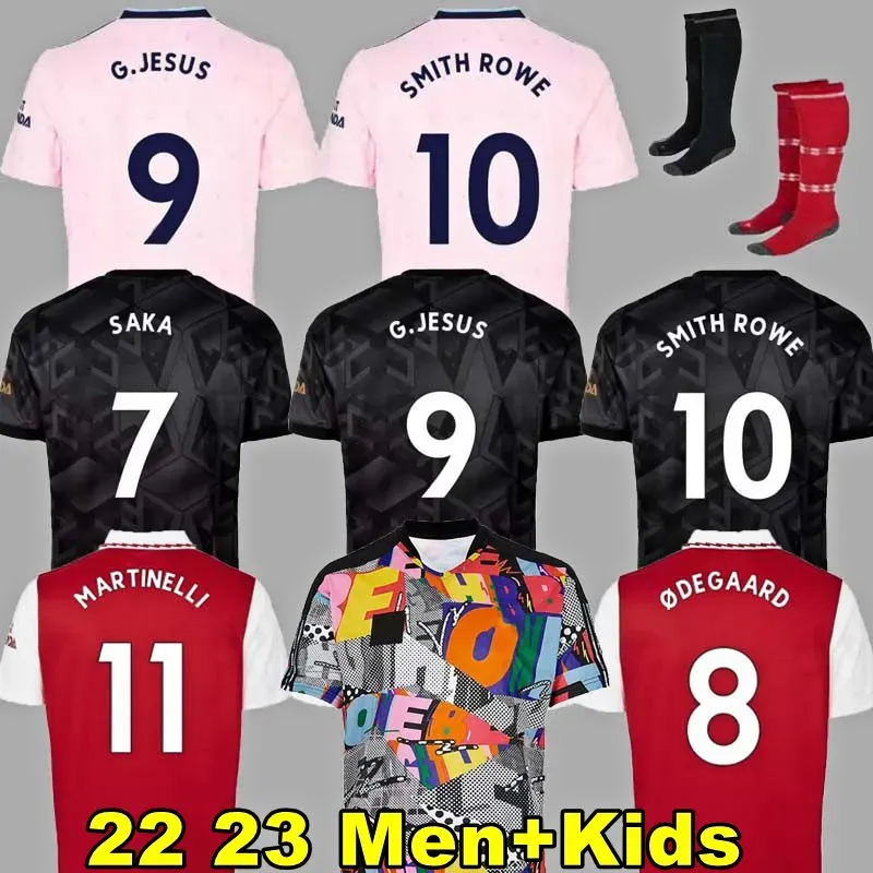 

22 23 G.JESUS soccer jerseys SMITH ROWE PEPE SAKA Fans Player THOMAS MARTINELLI TIERNEY 2022 2023 football shirt Men Kids ODEGAARD SAMBI FAB, 22 23 away +epl