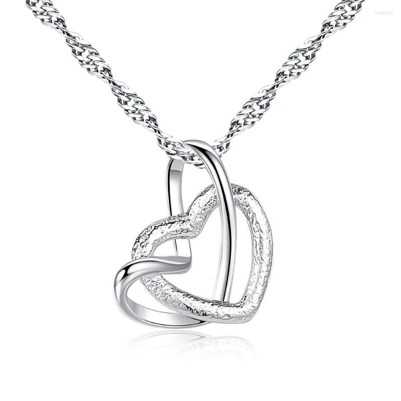 

Chains SBN009 Platinum Double-center Pendant Necklace With Elegant Clavicle