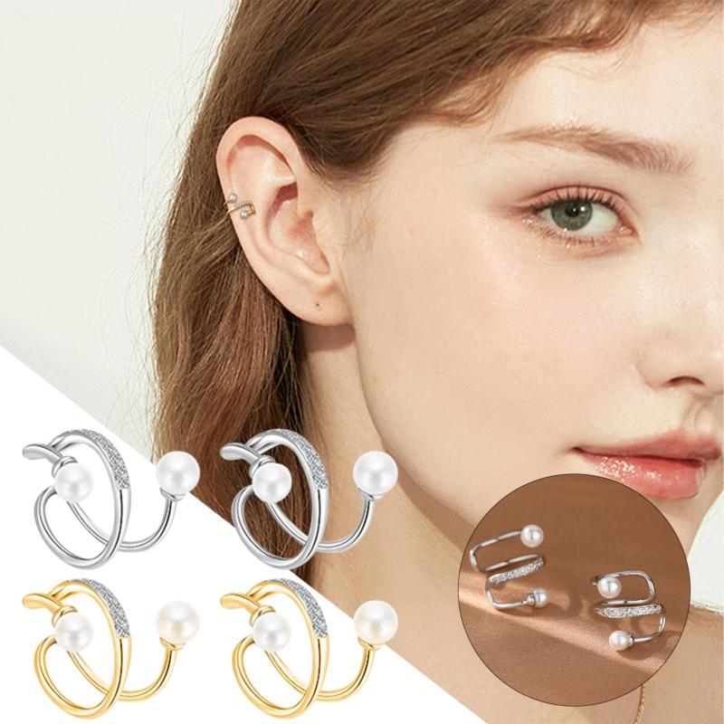 

Backs Earrings Pearl Temperament Ear Clip Jewelry Female Bone No Piercing