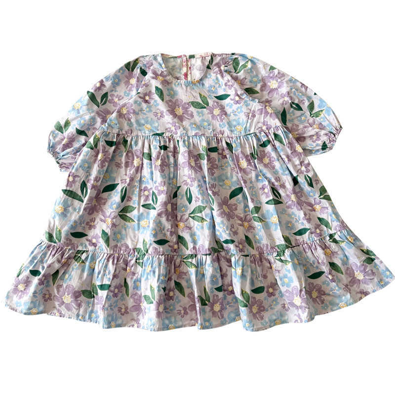 

Chil1en's 1ess 2023 Spring 1ess New Korean Version Girl's Flower Puffy Skirt Foreign Style Floral 1ess Q154b, Pink