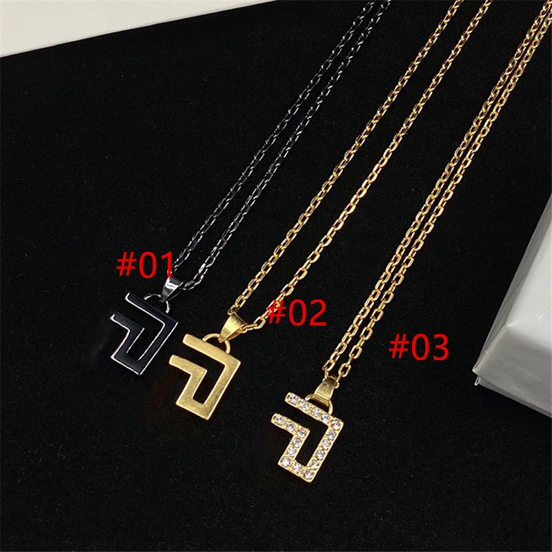 

Open Geometry Design Pendant Necklaces Three Kinds Necklaces with Diamond Women Simple Generous Neck Jewelry