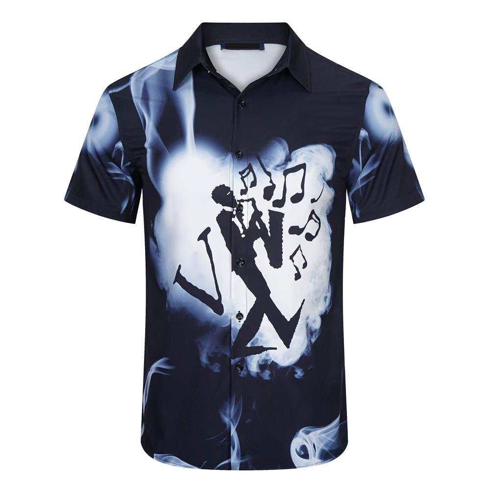 T-shirts pour hommes chemise de créateur décontracté mode affaires hawaïen imprimé floral lettre V chemise de bowling en soie chemises polo vêtem