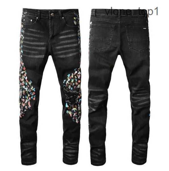 

Biker amirly Denim Men's Mens Jeans Slp Skinny Blue Slim Flare Straight Pants Black Casual Destroyed Long Men Ripped 1 P94L, #3