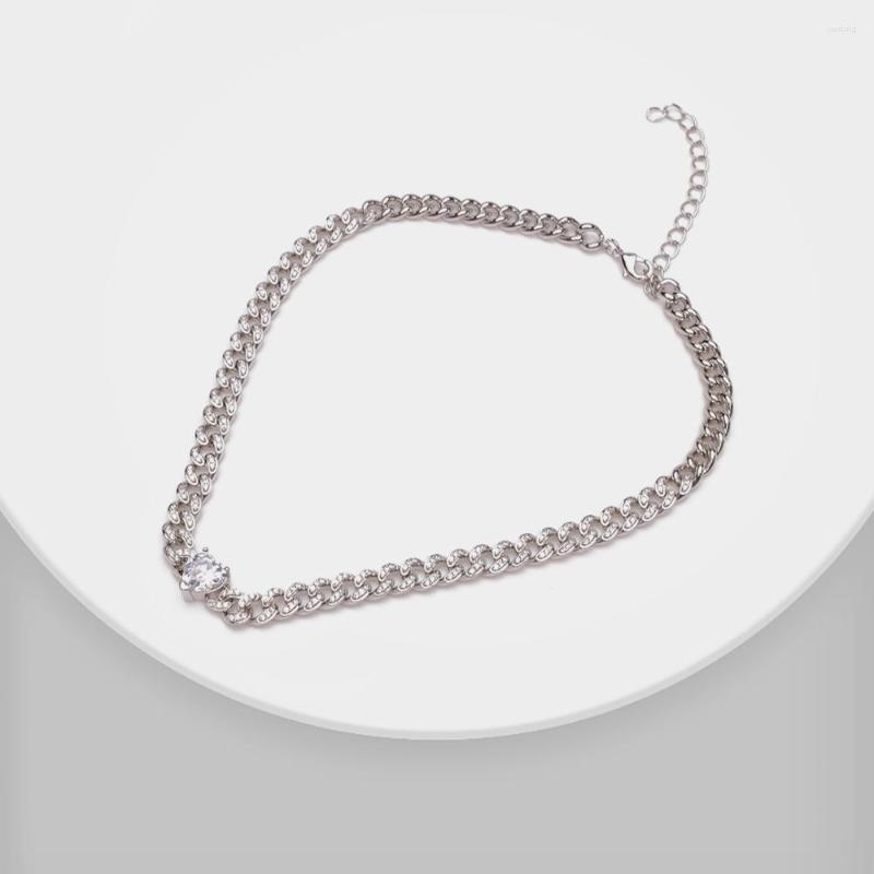 

Chains Amorita Boutique Super Shiny Heart-shaped Crystal Inlaid Chain Necklace