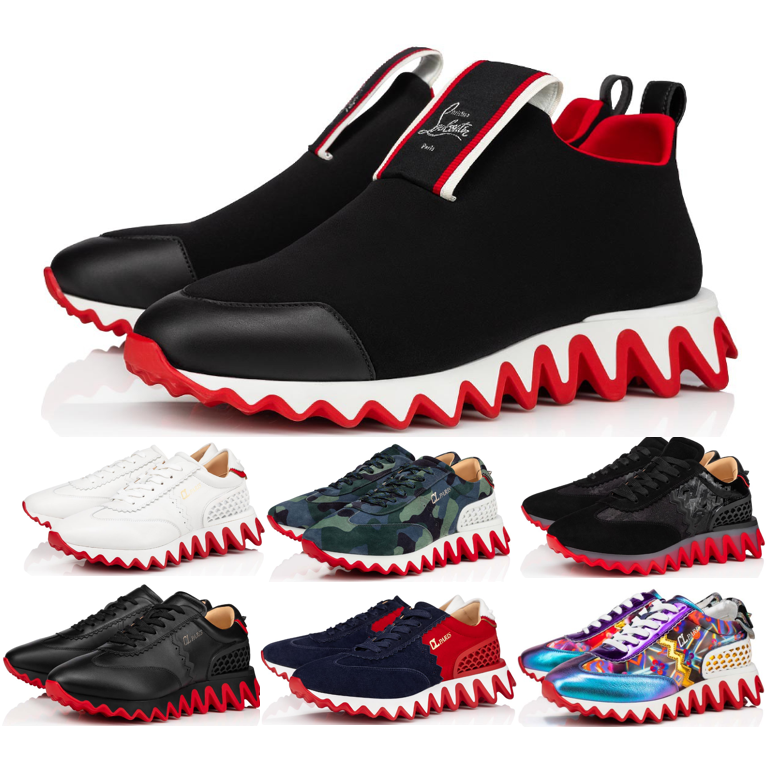 2023 Designer Red Bottom LoubiShark Casual Shoes Outdoor Sneakers Couple Sports Shoes Men Women Brands Casual Walking Fashion Trainers size 35-47