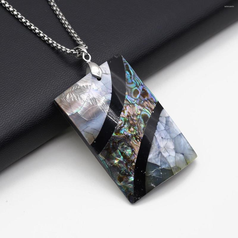 

Chains Natural Abalone Shell Necklace Pendant Rectangle Shape Exquisite Charms For Jewelry Making Diy Bracelet Earrings Party Wedding