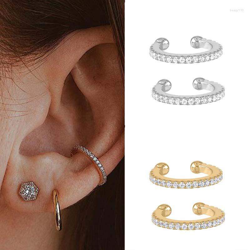 

Backs Earrings ISUEVA Gold Filled Ear Cuff C Shape Cubic Zircon Non-Piercing Clips Fake Cartilage Earring Jewelry Drop Center