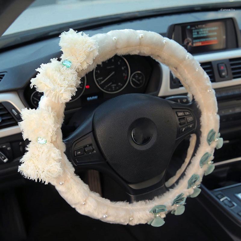 

Steering Wheel Covers Winter Automobile Cover Women's General Warm Plush Fashionable Design Car Handle