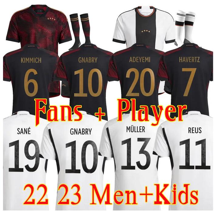

2022 Germanys Soccer Jersey Fans Player Version Tops HUMMELS KROOS GNABRY WERNER SANE REUS MULLER KIMMICH 22 23 Football Shirt Maillot Foot Men Kids Kit uniforms