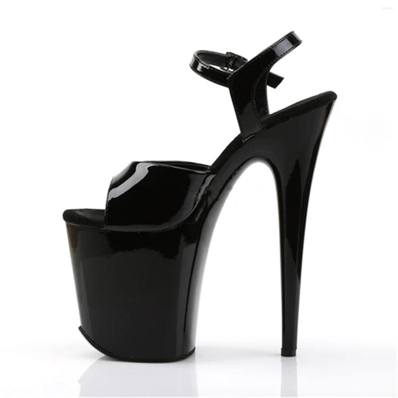 

Sandals Stripper Heels 8In/20CM Clear Platform Women's All Match Models Show, Black