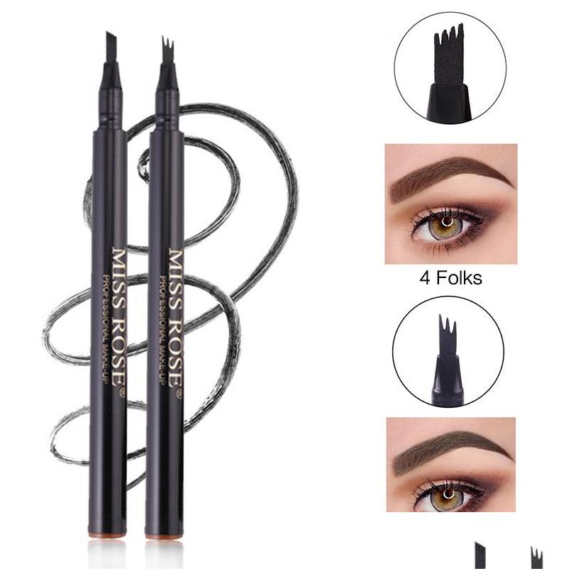 

Eyebrow Enhancers Miss Rose 4Colors 4/3Heads Waterproof Pencil Pen Tint Cosmetic Natural Long Lasting Eyeliner Tattoo Gray Brown Dro Dhzba, Randomly sended color