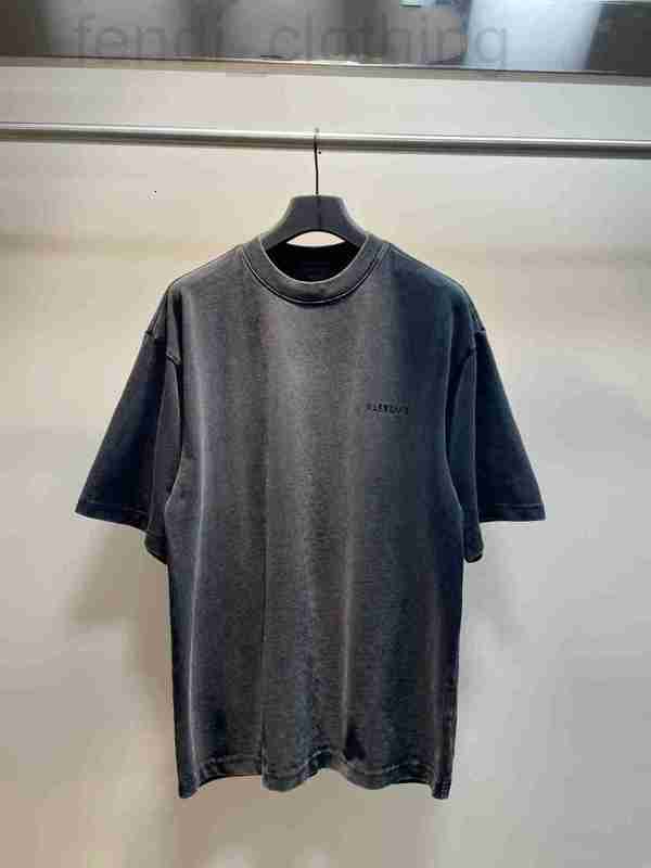 

Men's T-Shirts designer Paris spring and summer new style short sleeve front back letters reworked embroidery casual old T-shirt loose half 9P8U, Old black