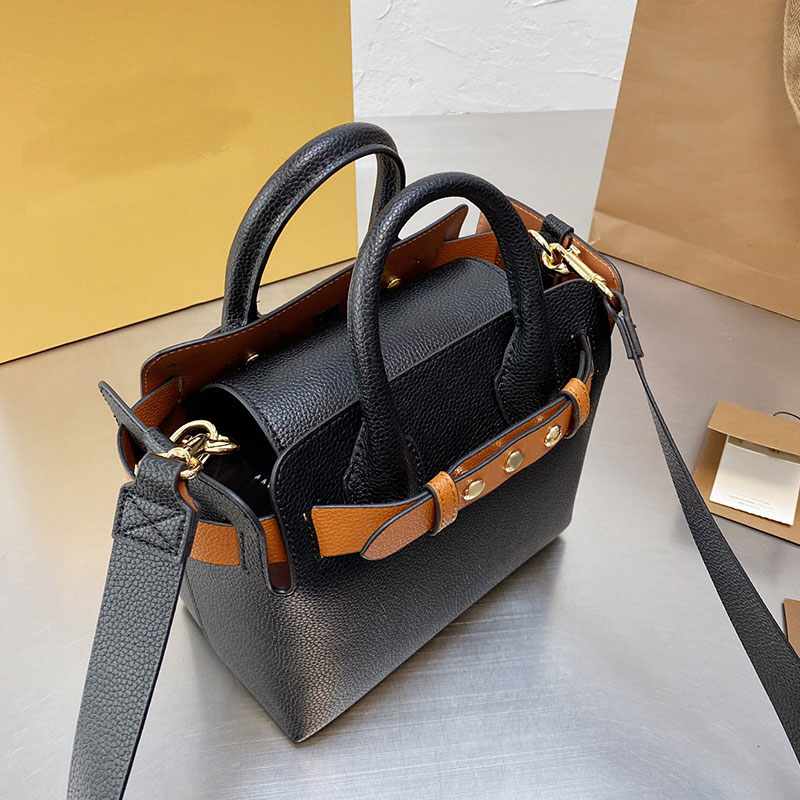 

Shopping Bag Bags Handbag Purse Plain Black High Quality Genuine Leather Removable Shoulder Strap Leatherwear Gold Hardware