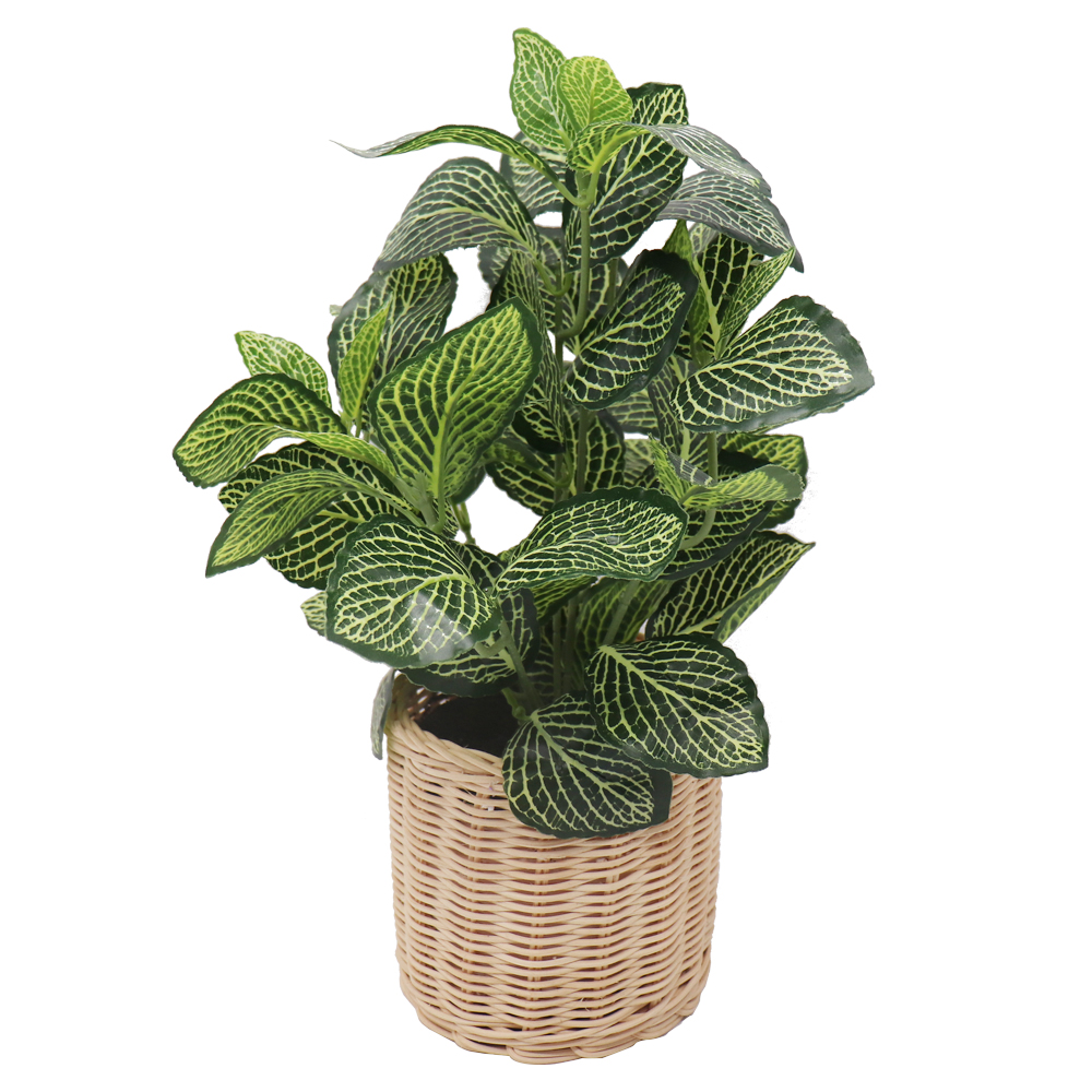 

SYL Decorative Flowers Wreaths and Plants Rattan Potted Home Kitchen Office Housewarming Unique Gift, Green