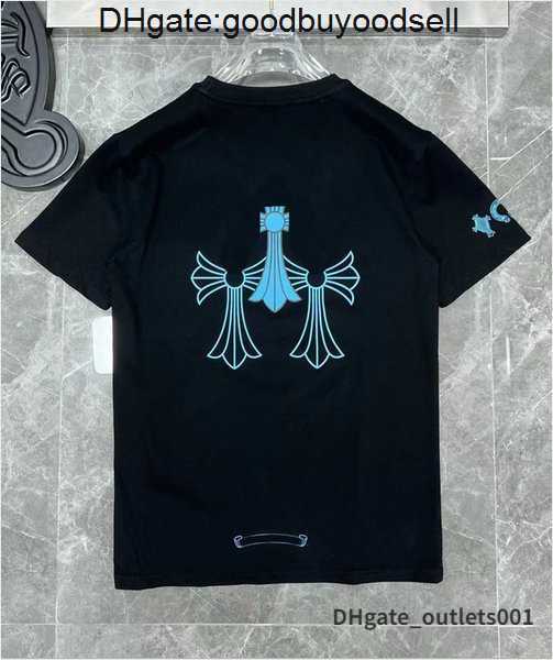 

Fashion Mens Classic t Shirts Brand Top T-shirts Ch White Short Sweater Casual Embossed Letter Horseshoe Sanskrit Cross Pattern Designers 6D3Q