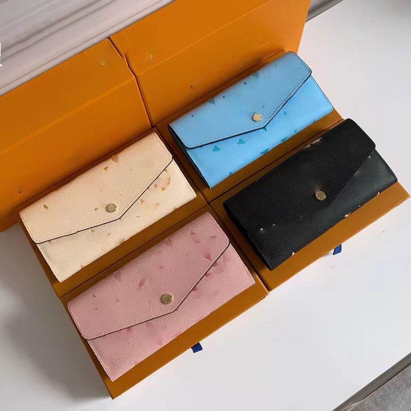 

Designers ZIPPY WALLET High Quality Soft Leather Mens Womens Iconic textured Fashion Long Zipper Wallets Coin Purse Card Case Holder Wih Box Dust bag 6 colour888999, Blue