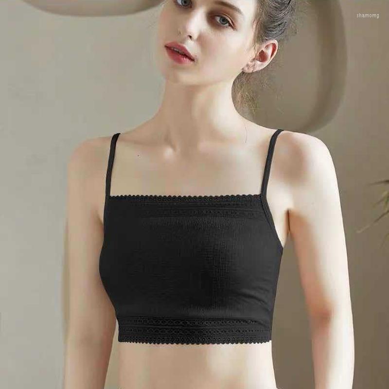 

Yoga Outfit Women's Sleeveless Top Sport Solid Color Lace Tape Undercoat Mattress Free Short Vest, Black