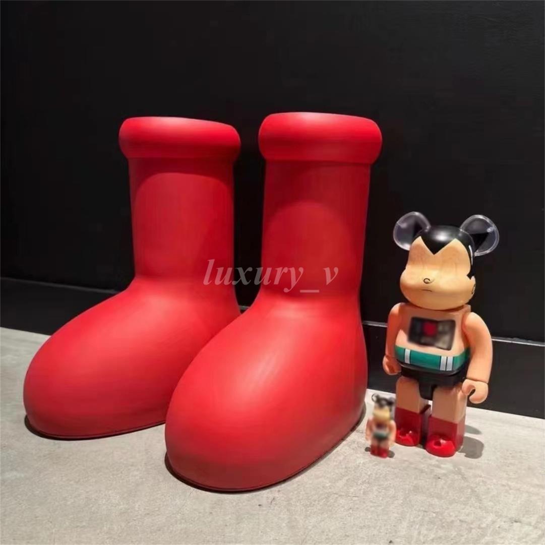 

Big Red Boots MSCHF Boot Designer Rain Boots Women Men Astro Boy Shoes Fashion Solid Round Toe Flat EVA Rubber Bootie with box