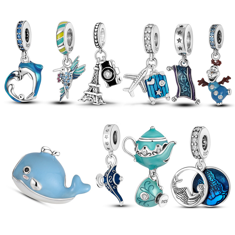 

New Popular 925 Sterling Silver Pandora DIY Jewelry Accessories Aircraft Luggage Bead Pendant Fashion Female Jewelry Accessories