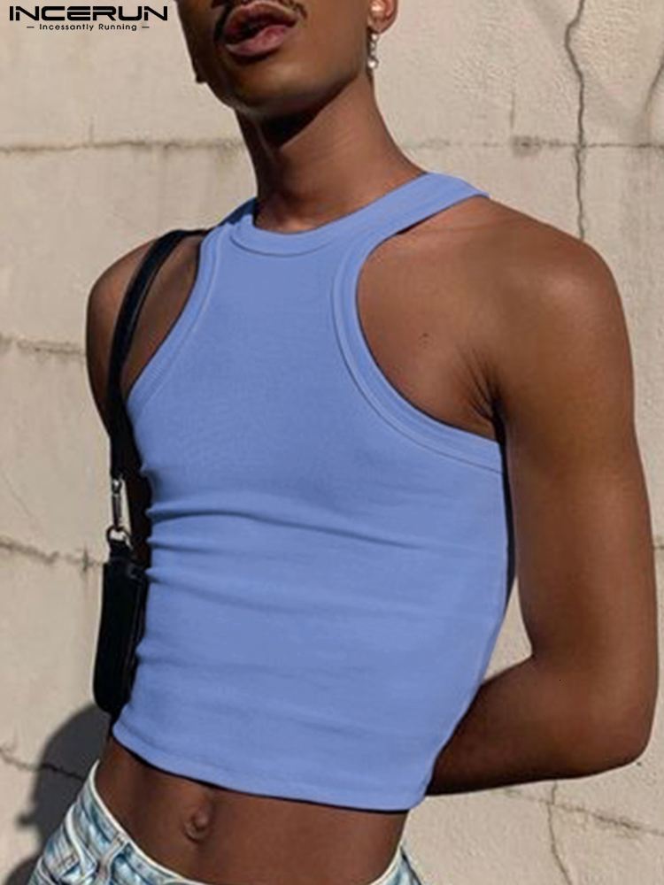 

Men' TShirts INCERUN Tank Tops Solid Color Oneck Sleeveless Streetwear Fitness Casual Vests 2023 Vacation Fashion Clothing S5XL 230227, Black