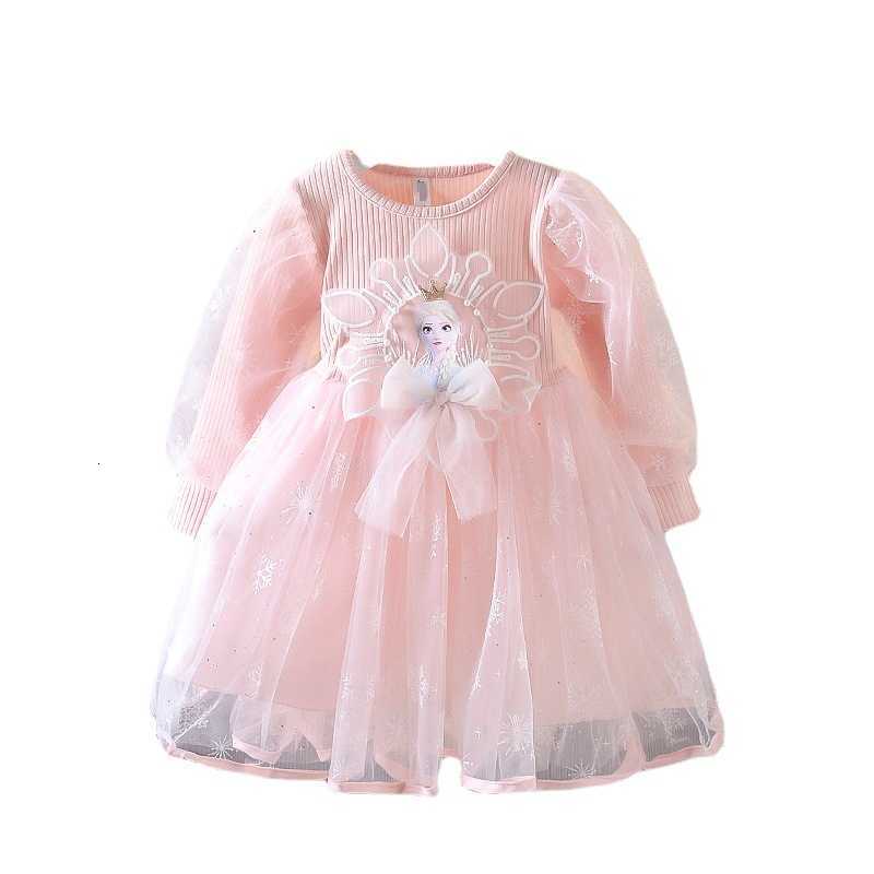 

Girls' Aisha Princess Skirt 1 Spring Snow and Ice Strange Fate Chil1en's Wear Long Sleeve Bubble Sleeve Aisha 1ess Spring and Autumn, Pink bow flower aisha skirt