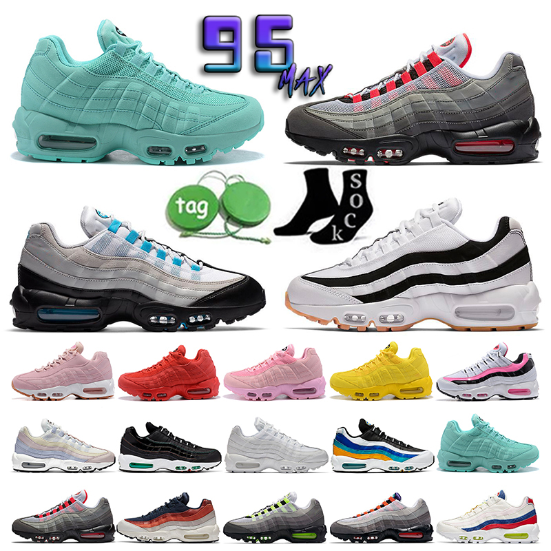 

2023 OG 95 Running Shoes Men Women 95s Triple Black White Crystal Blue Denham Neon Solar Red Smoke Grey Matte Olive Running Club Mens Trainers Outdoor Sports Sneakers, 30