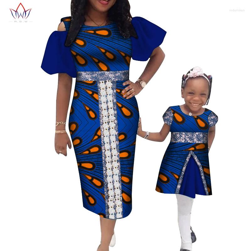 

Ethnic Clothing BRW Fashion African Family Matching Clothes Mother And Girl Sets Short Sleeve 6xl WYQ541