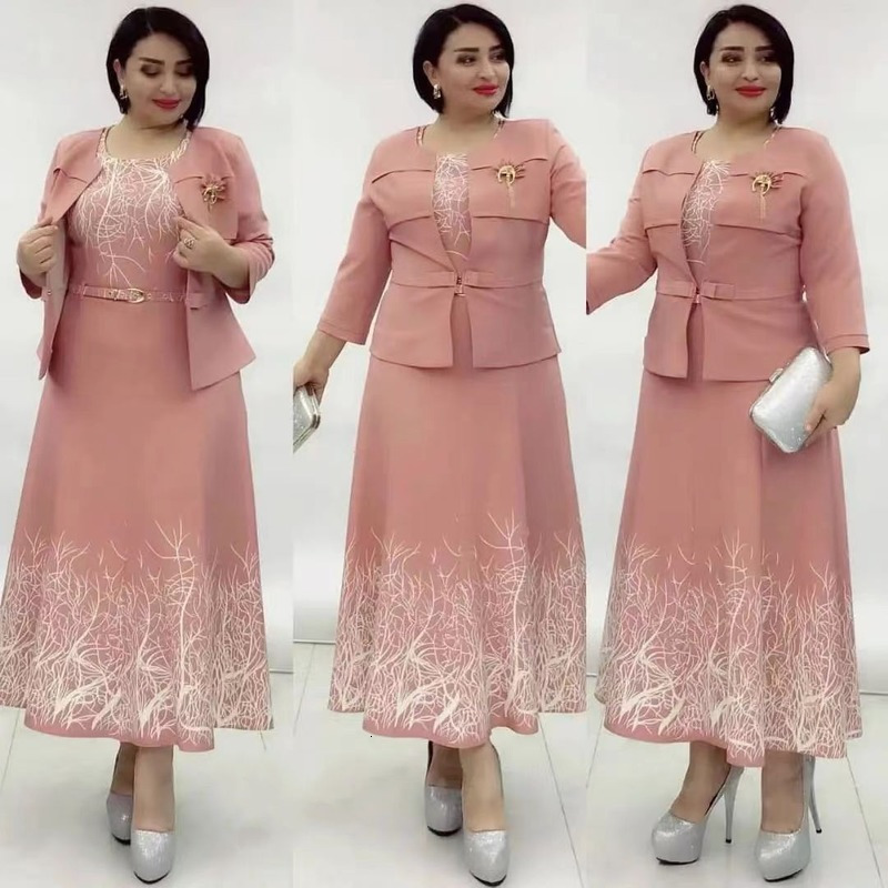 

Ethnic Clothing African Clothes Dashiki Print African 2 Pieces Set for Women Dress Coat Suit Plus Size Clothing Maxi Robe Ladies Office Outfit 230227