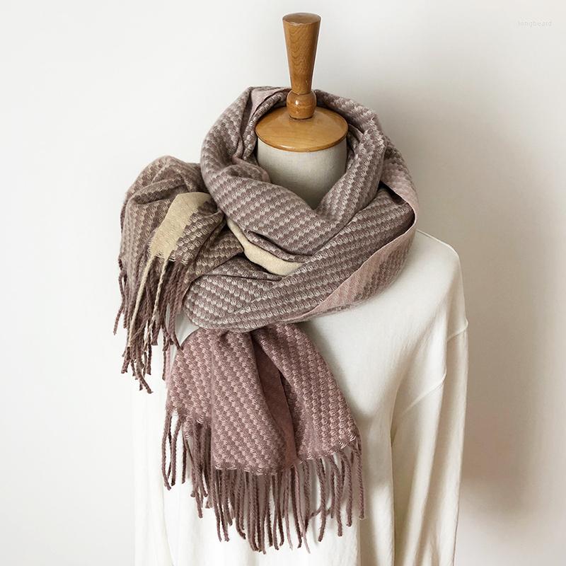 

Scarves Winter Tassel Scarf Women For Bristle Style Solider Color Spring Autumn Warm Soft Shawls